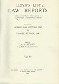 Lloyd's List Law Reports - Michaelmas, 1947 to Trinity, 1948 Sittings, Vol 81