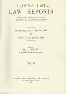 Lloyd's List Law Reports - Michaelmas, 1947 to Trinity, 1948 Sittings, Vol 81