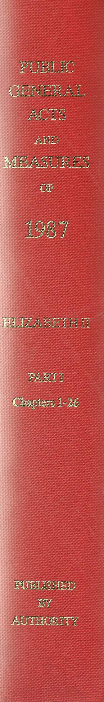 The Public General Acts and General Synod Measures 1987