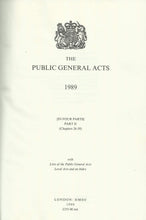 Load image into Gallery viewer, The Public General Acts 1989: With Lists of the Public General Acts, Local Acts and an Index [4 Vols]
