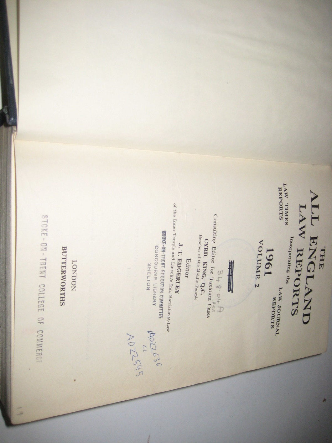 The All England Law Reports 1961 Volume 2