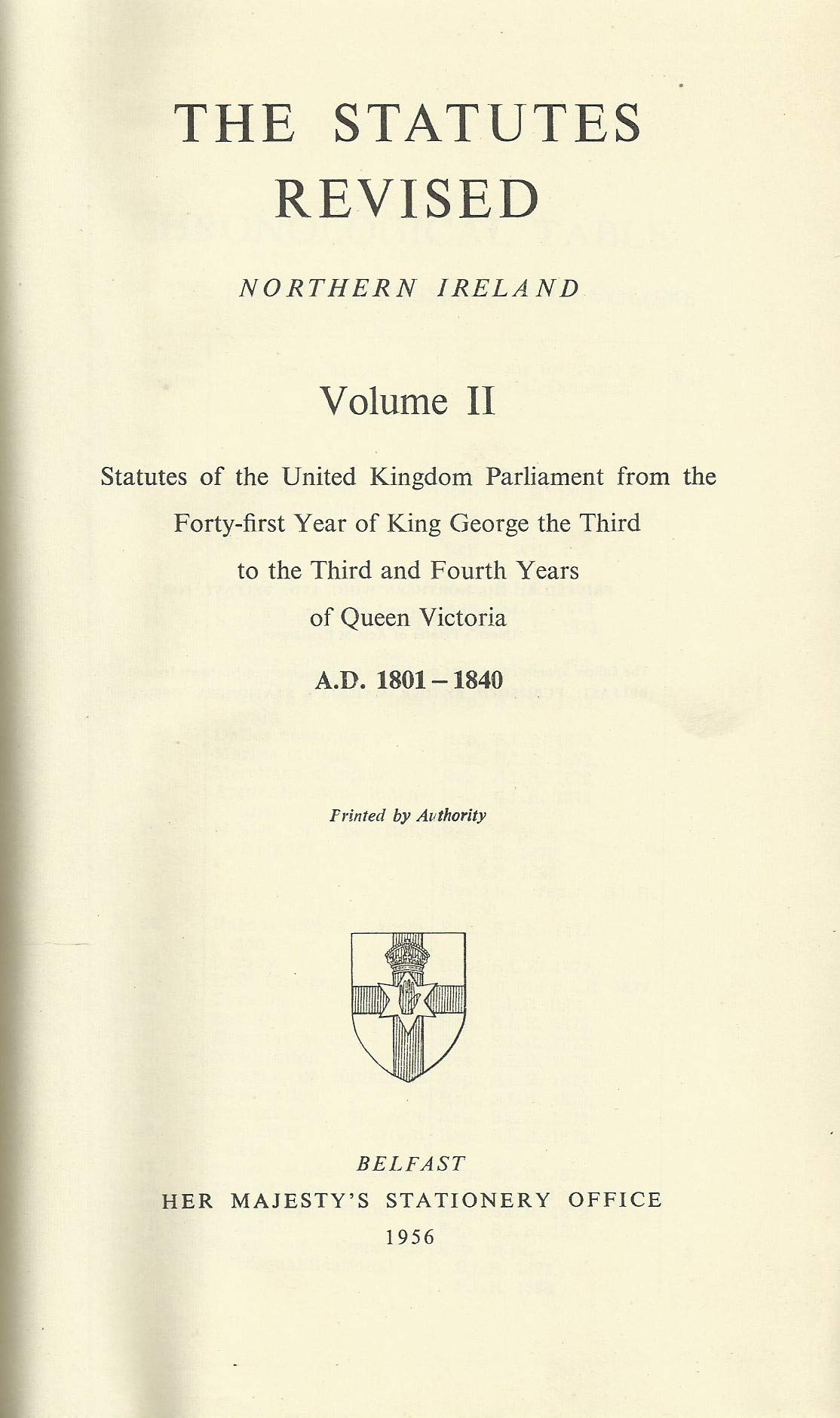The Statutes Revised - Northern Ireland, 1801-1840 - Volume II