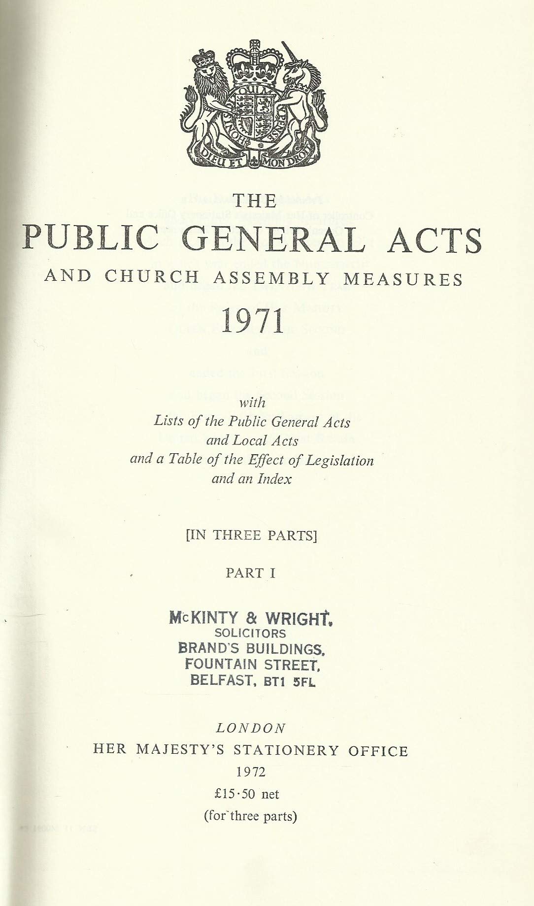The Public General Acts and Church Assembly Measures 1971