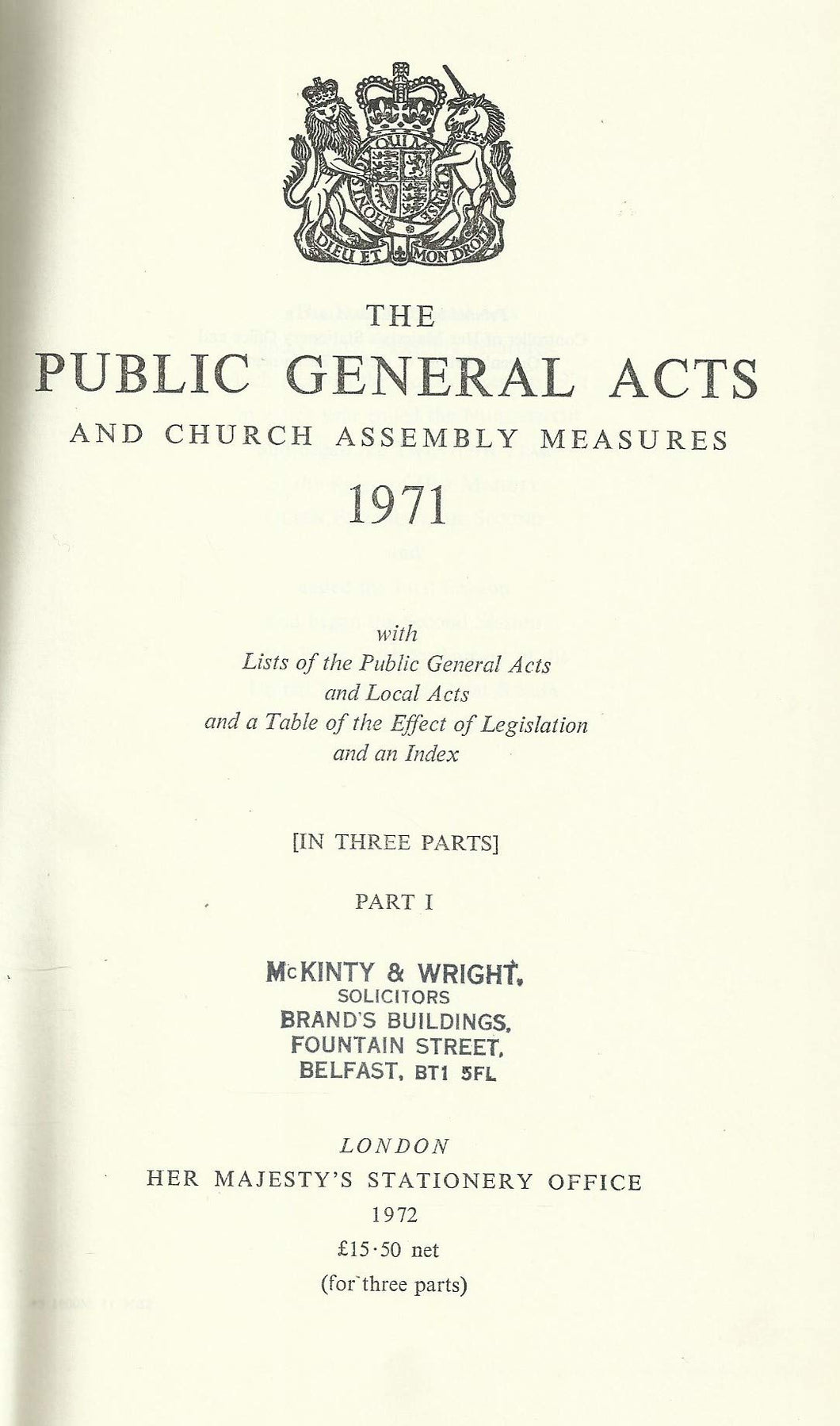 The Public General Acts and Church Assembly Measures 1971