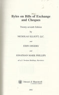 Byles on Bills of Exchange and Cheques - Twenty-seventh Edition (27th)