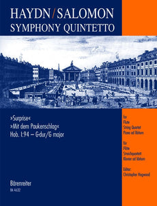 BARENREITER HAYDN J./SALOMON J.P. - SYMPHONY QUINTETTO SURPRISE G MAJOR HOB.I:94 - SCORE Classical sheets Full score