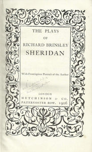 The Plays Of Richard Brinsley Sheridan (Everyman Library)