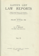 Lloyd's List Law Reports - Volume 72, Hilary Sittings, 1942