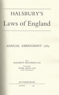 Halsbury's Laws of England: Annual Abridgment 1989
