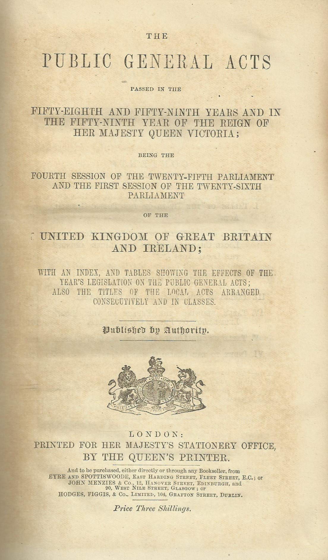 Public General Acts 1895.