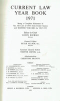 "Current Law" Year Book 1971: w. Citator, 1947-71