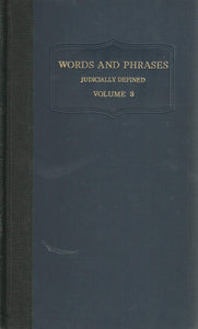 Words and Phrases Judicially Defined - Volume III (Volume 3) - I-N