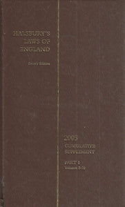 Halsbury's Laws of England - Fourth Edition, 2005 Cumulative Supplement - Part 1, Volume 1-22