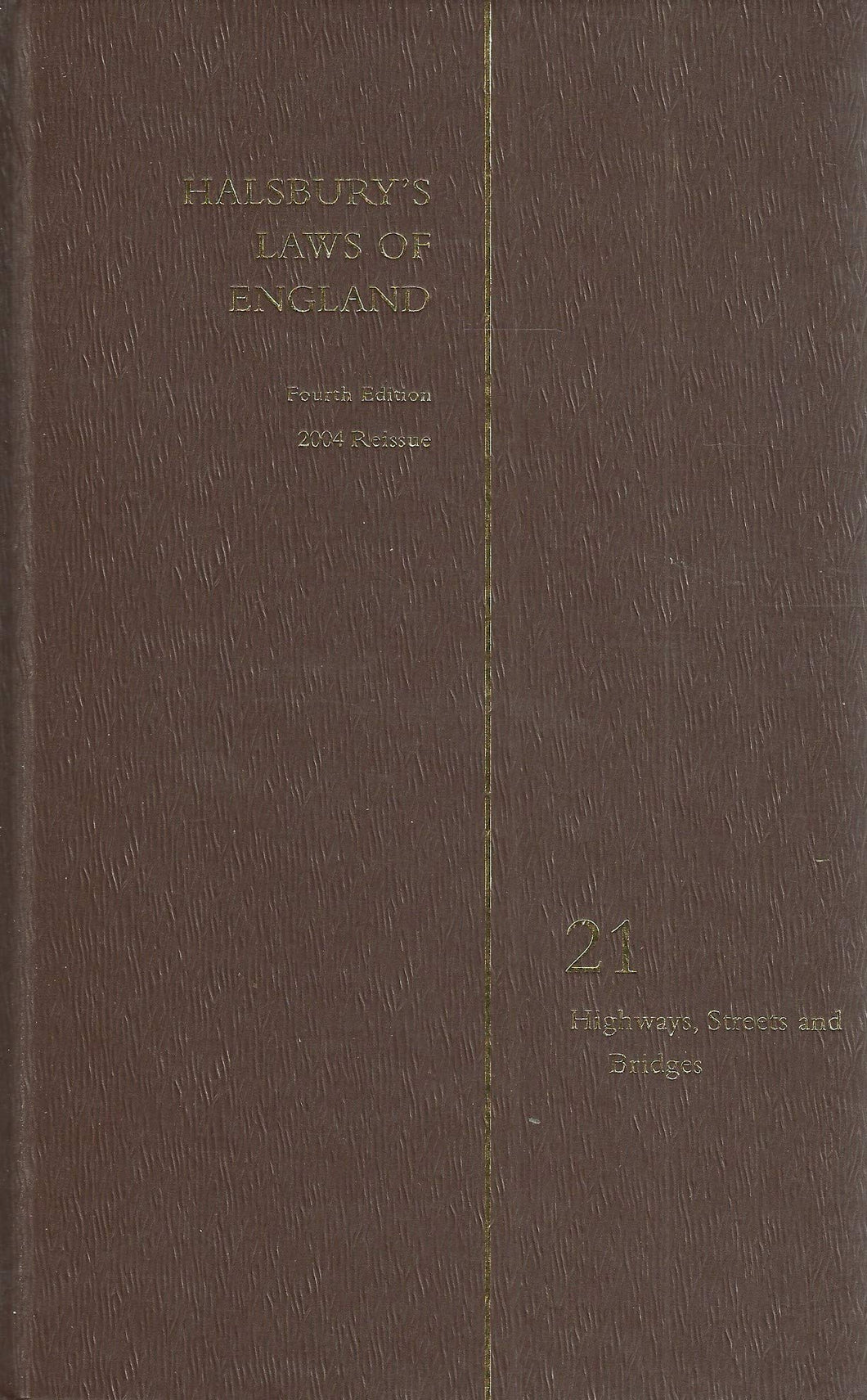 Halsbury's Laws of England Vol 21