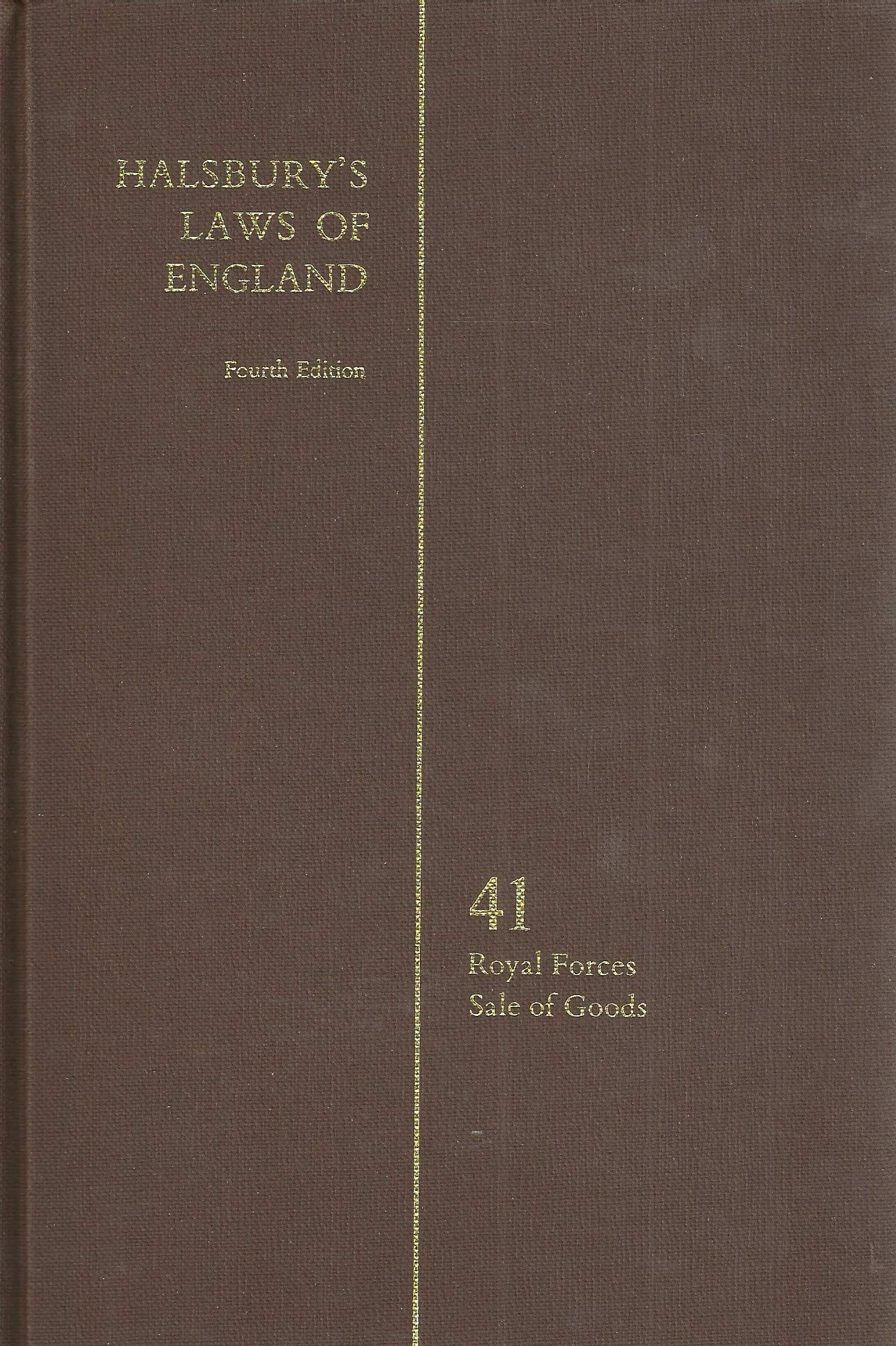 Halsbury's Laws of England 4th Edition Colume 41