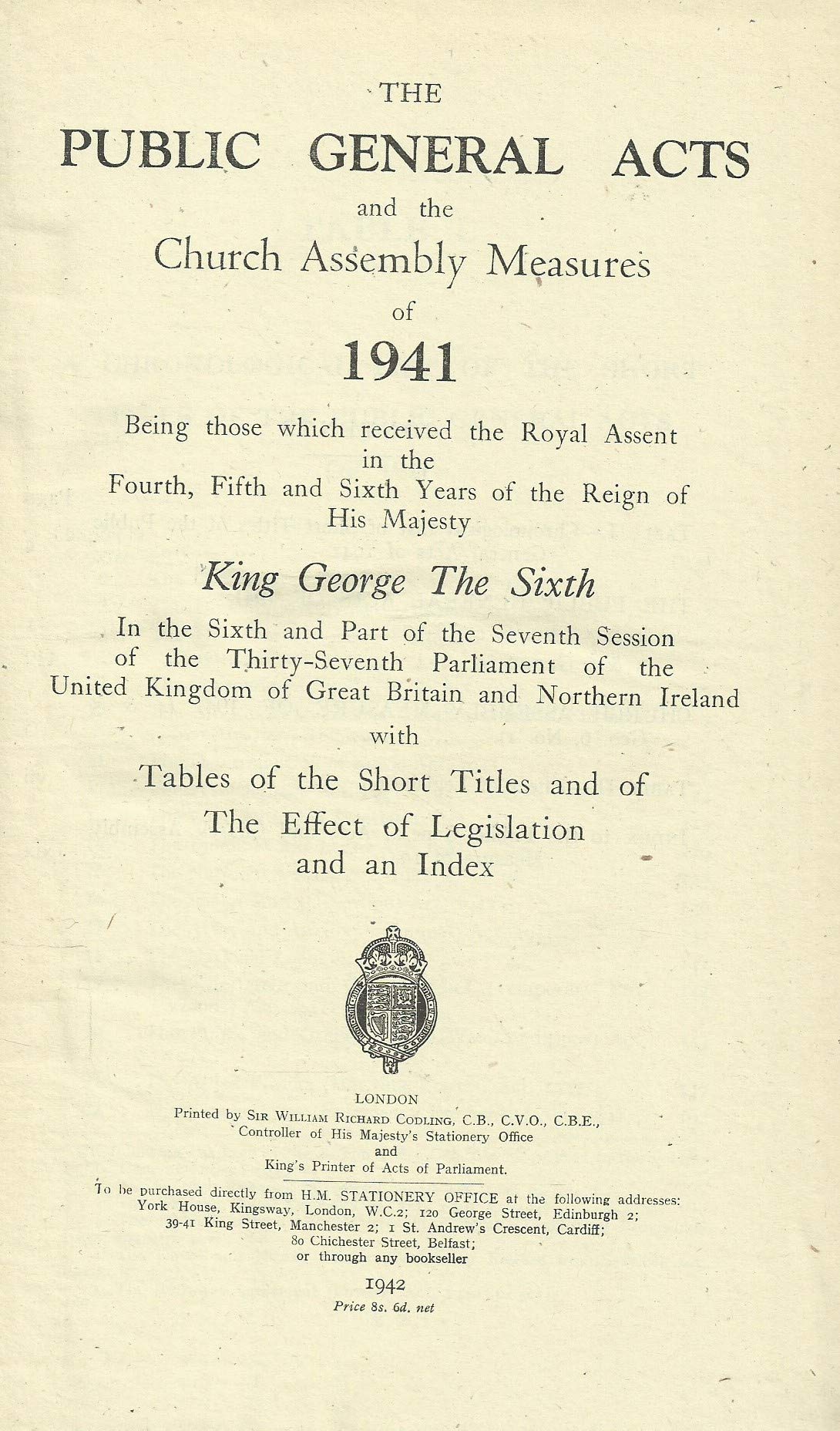 Public General Acts 1941.