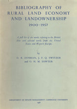 Load image into Gallery viewer, Bibliography Of Rural Land Economy And Landownership 1900-1957: A full list of the works relating to the British Isles and selected works from the United States and Western Europe