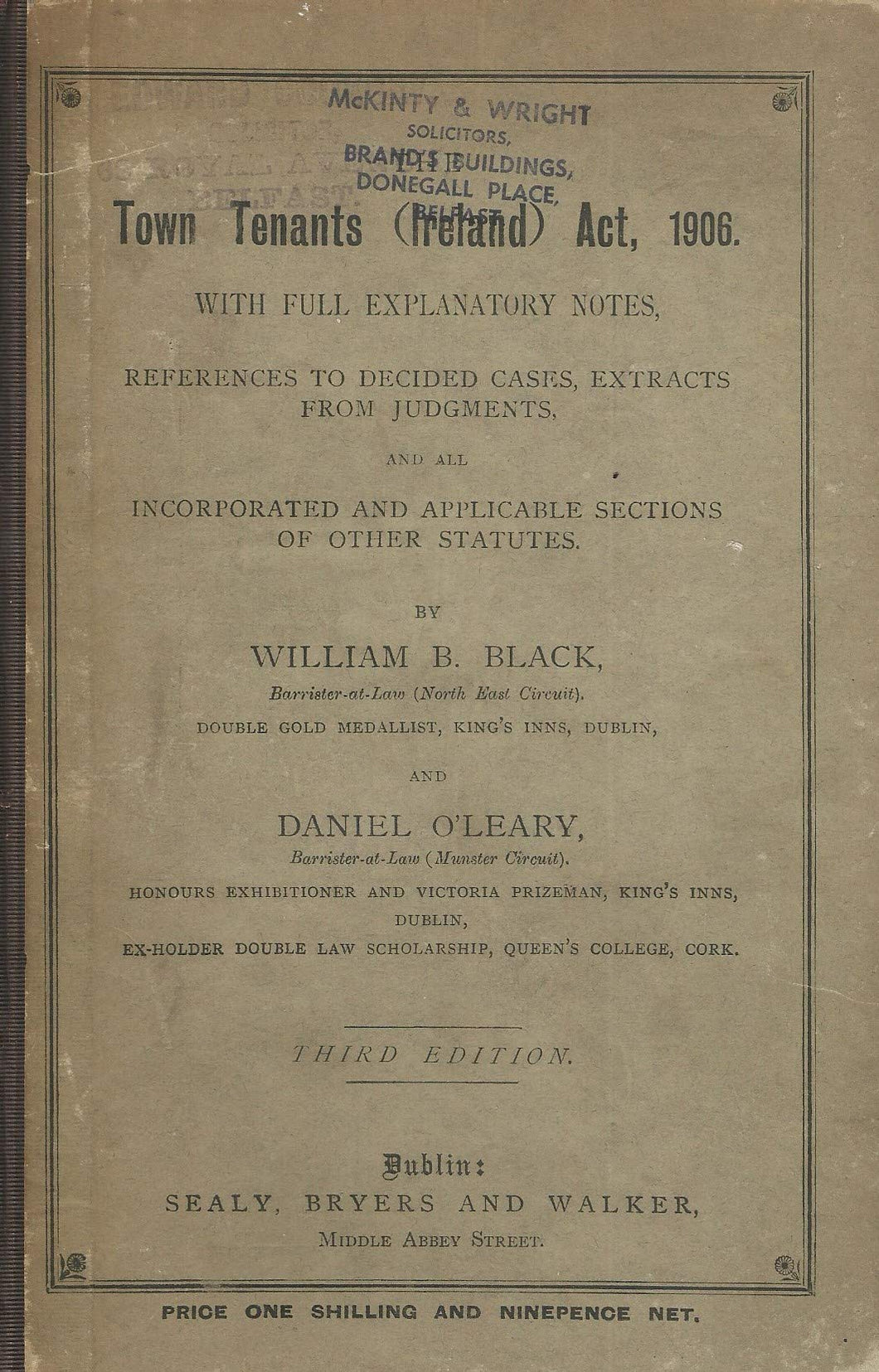 Town Tenants (Ireland) Act, 1906 - Third Edition/3rd Edition