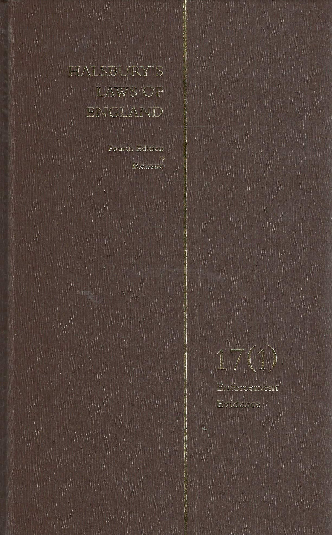 Halsbury's Laws of England Volume 17(1) (Halsbury's Laws of England)