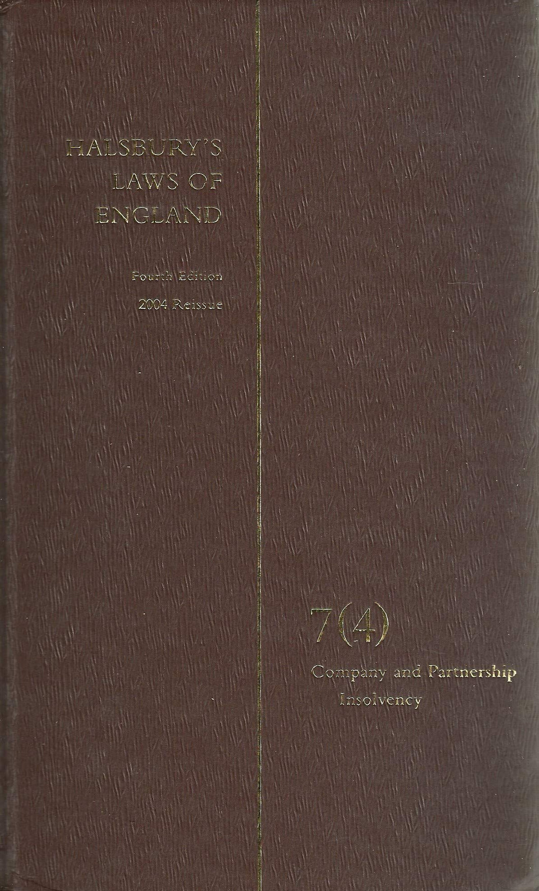 Halsbury's laws of England Vol 7(4) 2004