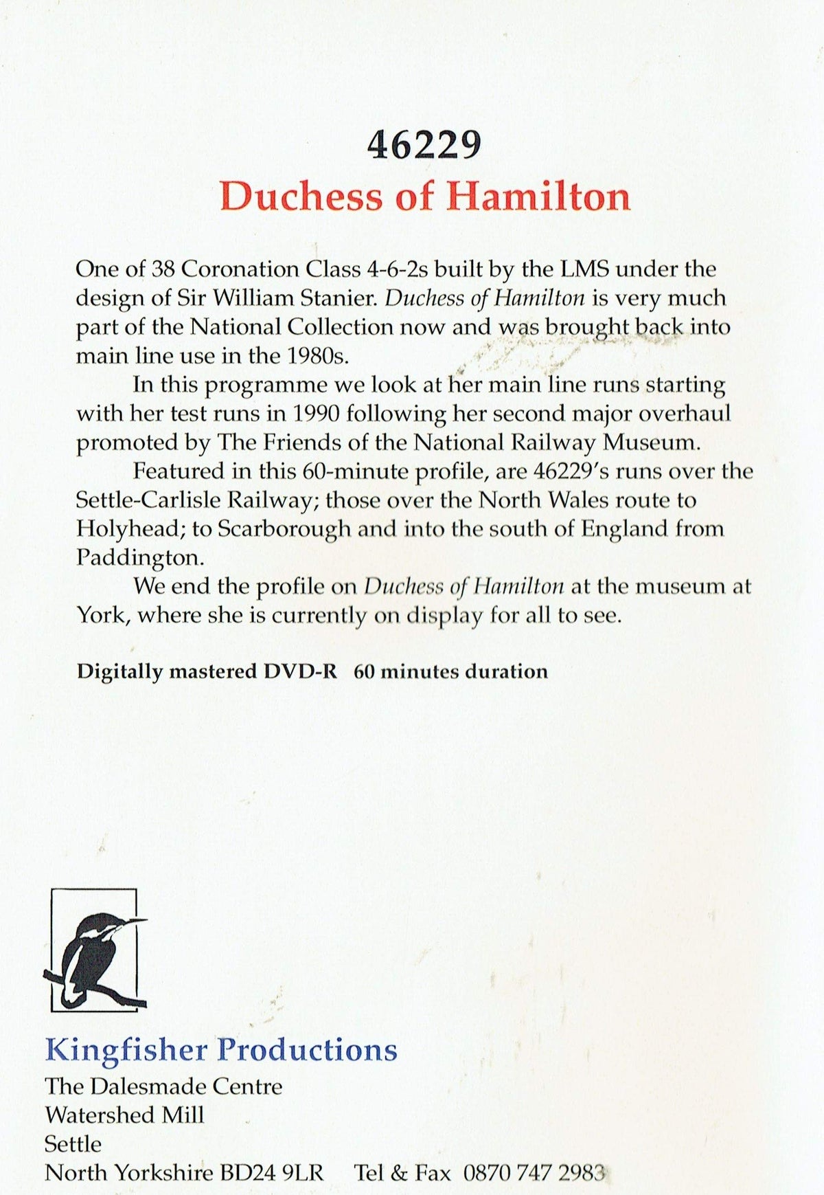46229 Duchess of Hamilton - The Kingfisher DVD Collection
