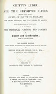 Chitty's Equity Index, Fourth Edition Volume IV/Volume 4 - Chitty's Index to All the Reported Cases Decided in the Several Courts of Equity in England, the Privy Council, and the House of Lords