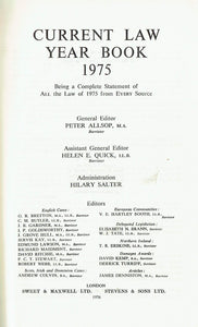 "Current Law" Year Book 1975: w. Citator, 1974-75