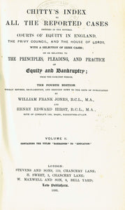 Chitty's Equity Index, Fourth Edition Volume II/Volume 2 - Chitty's Index to All the Reported Cases Decided in the Several Courts of Equity in England, the Privy Council, and the House of Lords