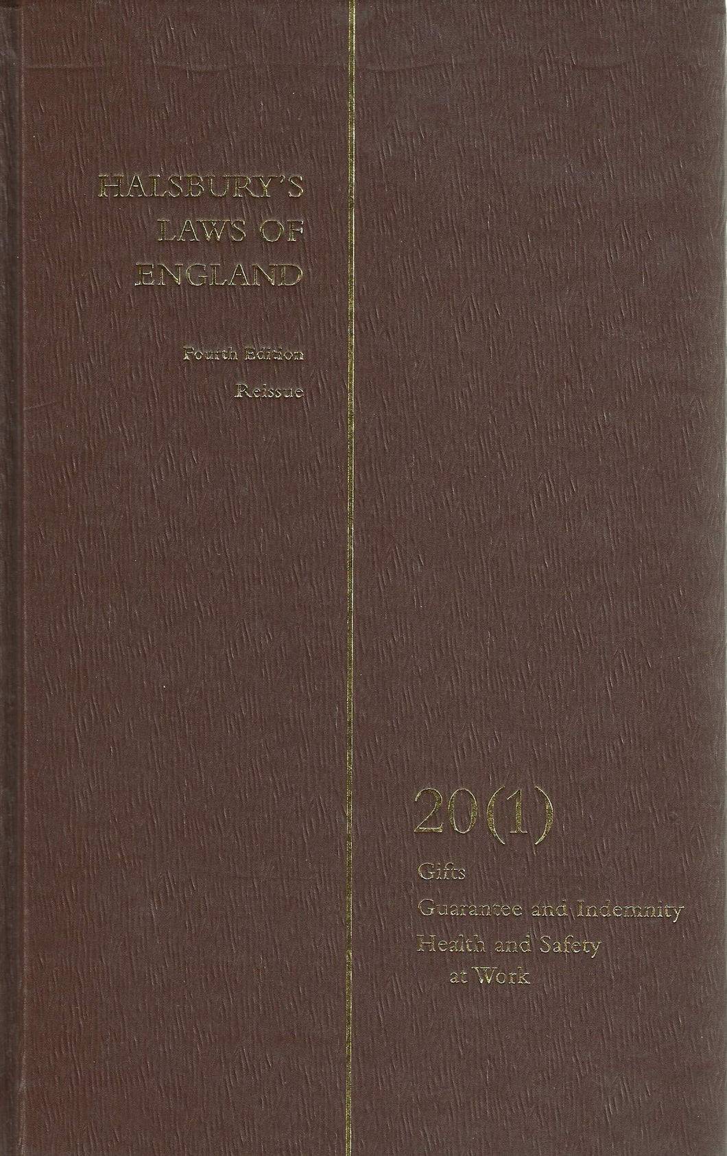 Halsbury's Laws of England 4th Edition Volume 20 Reissue