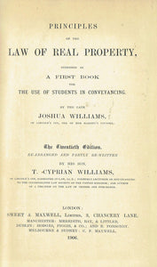 Williams on Real Property, Twentieth (20th) edition: Principles of the Law of Real Property intended as a First Book for the Use of Students in Conveyancing