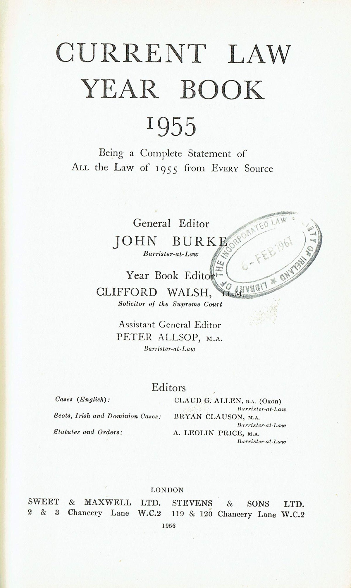 Current Law Year Book: 1955