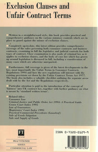 Exclusion Clauses and Unfair Contract Terms (Longman Practitioner Series)