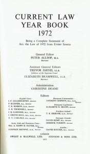 "Current Law" Year Book 1972: w. Citator, 1947-72