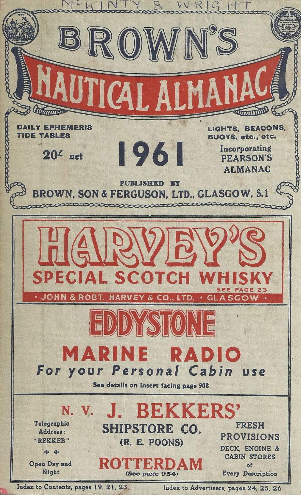 Brown's Nautical Almanac 1961