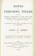 Notes on Perusing Titles (Eighth Edition) - Containing Observations on the Points Most Frequently Arising on a Perusal of Titles to Real and Leasehold Property etc