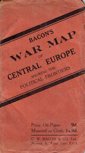 Bacon's War Map of Central Europe - Showing the Political Frontiers