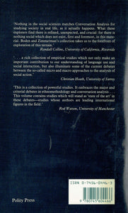Talk and Social Structure: Studies in Ethnomethodology and Conversation Analysis