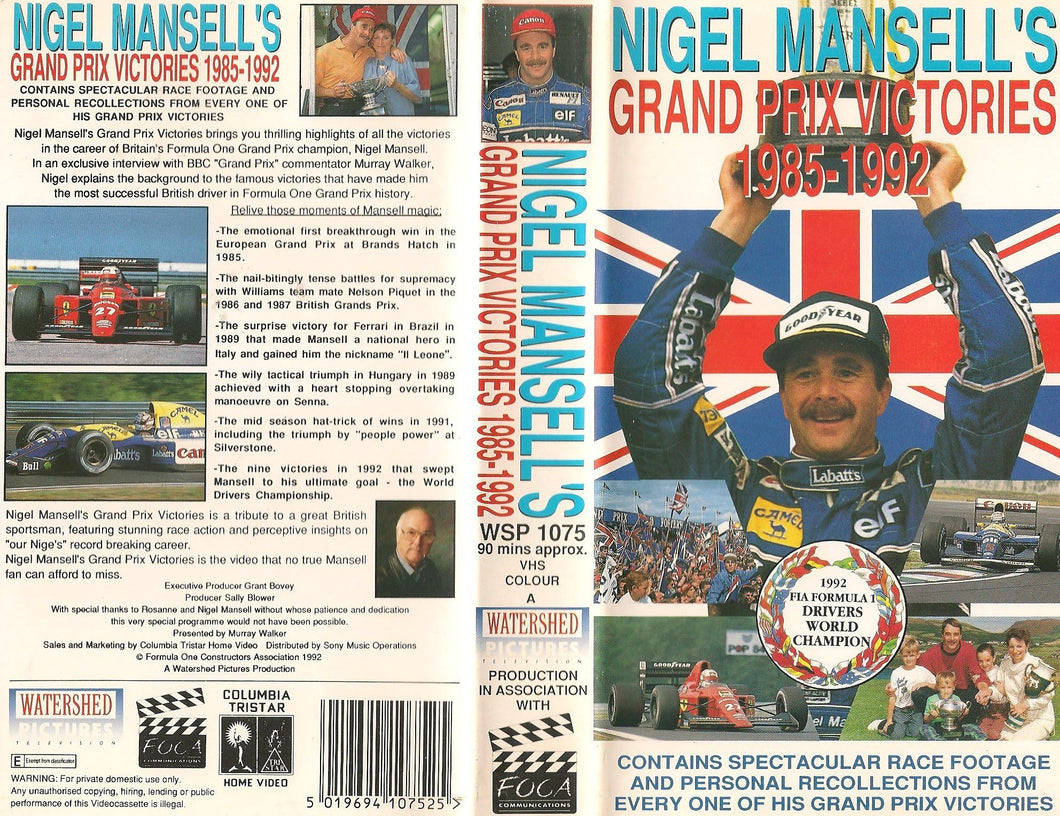 Nigel Mansell's Grand Prix Victories - 1985-1992