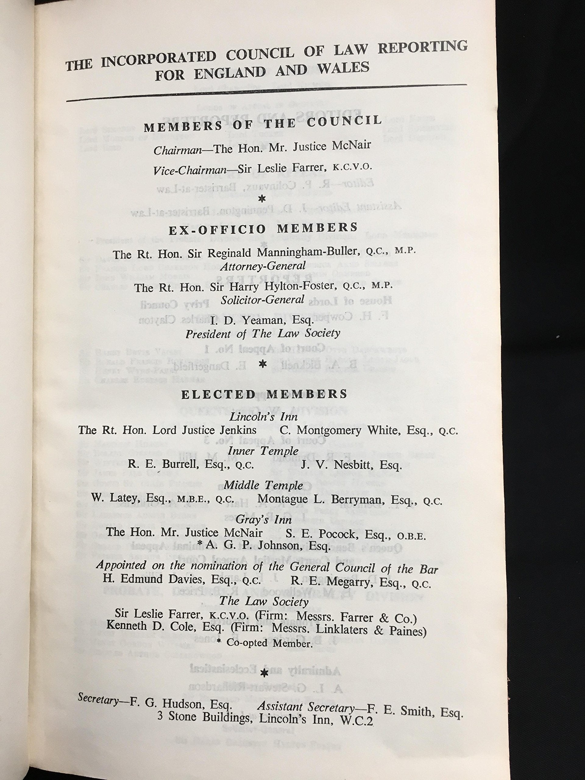 The Weekly Law Reports 1957, Volume I