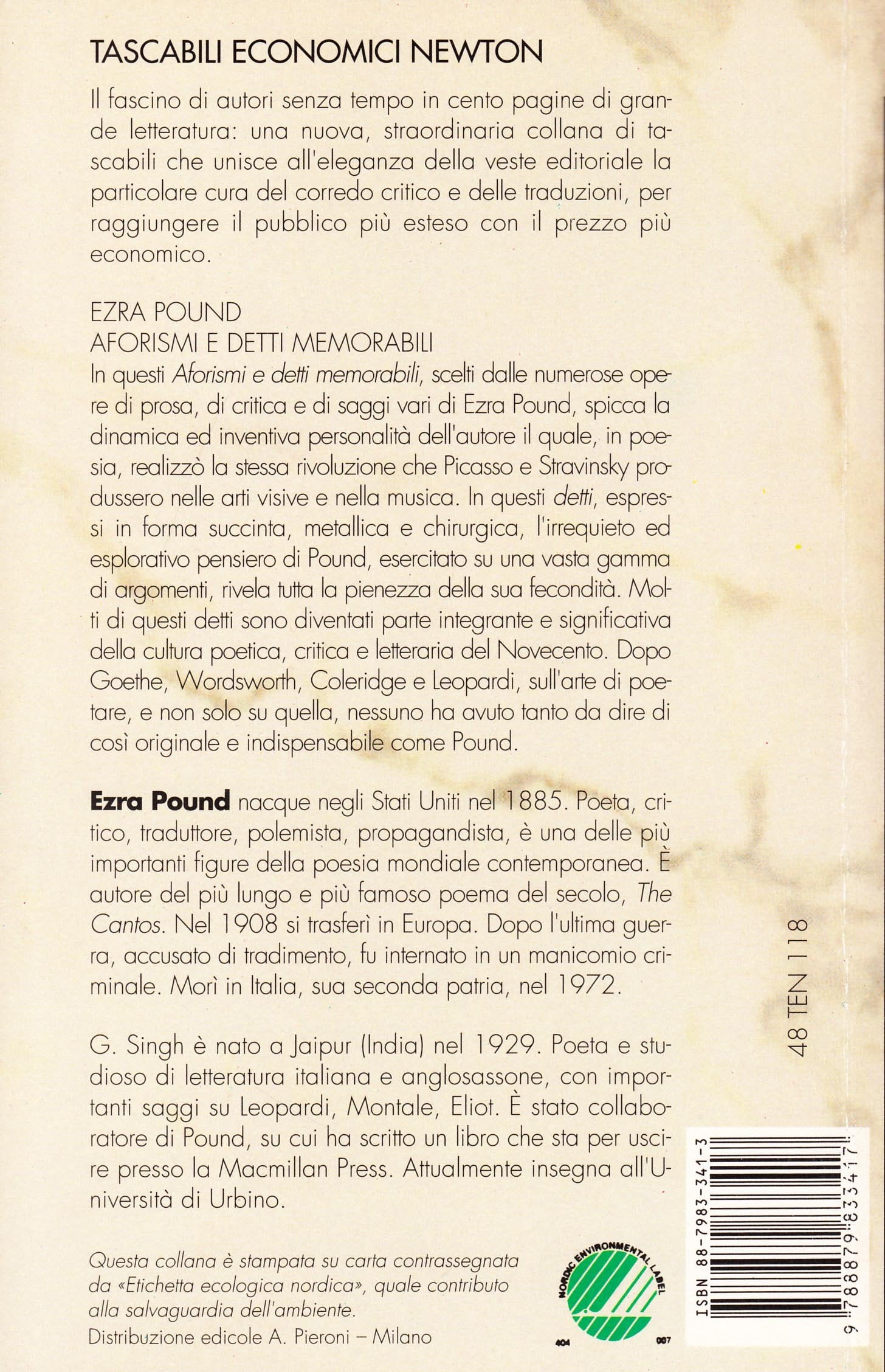 Ezra Pound: Aforismi e detti memorabili (Tascabili economici Newton)