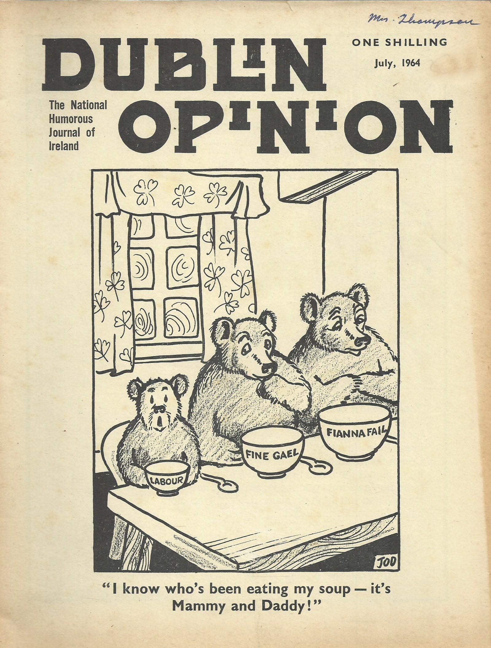 Dublin Opinion - July, 1964 - The National Humorous Journal of Ireland