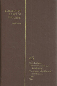 HALSBURY'S LAWS OF ENGLAND FOURTH EDITION REISSUE VOLUME 45