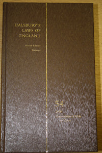 HALSBURY'S LAWS OF ENGLAND VOLUME 54