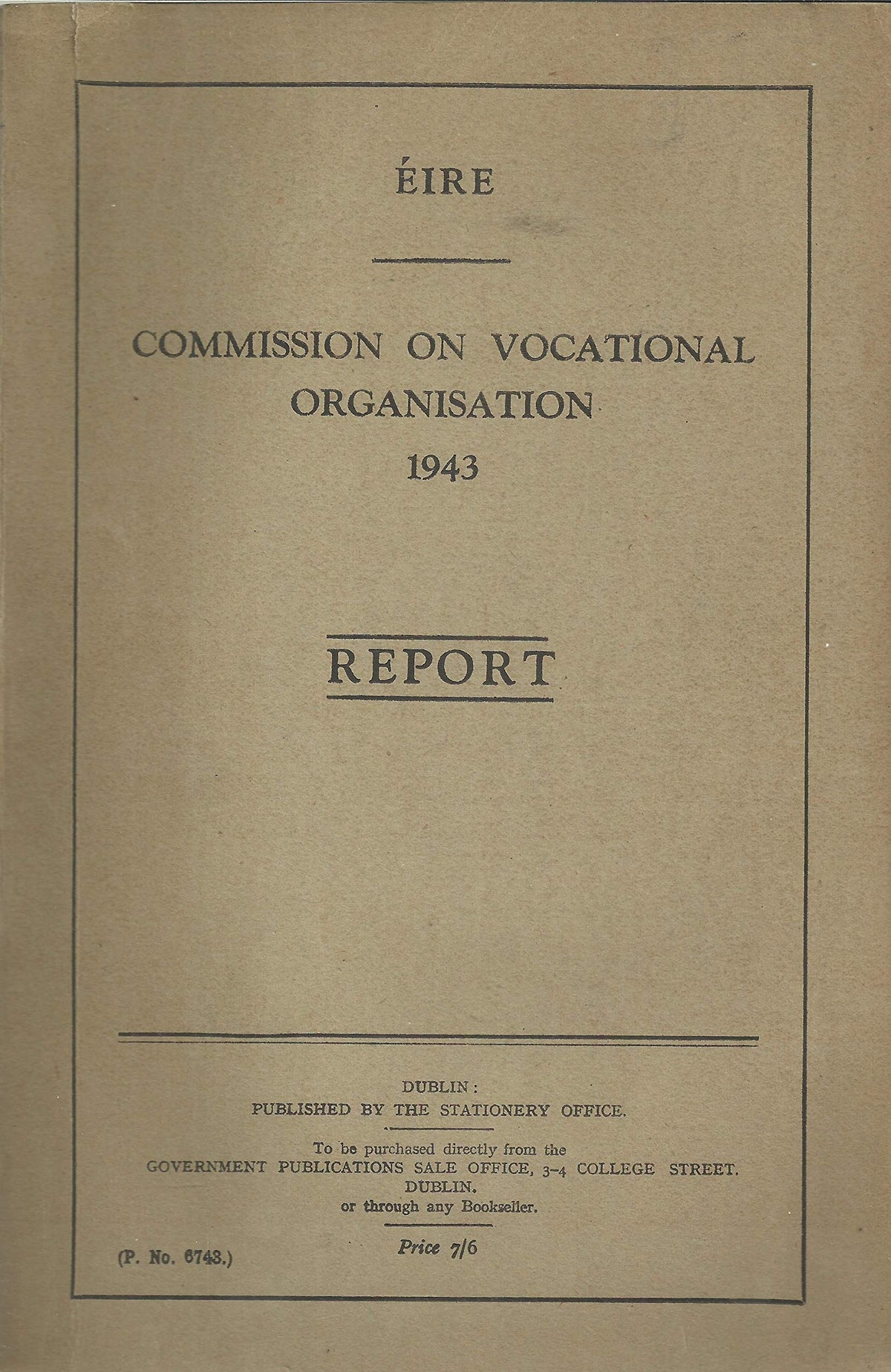 Report of the Commission on Vocational Education - Ireland (Éire)
