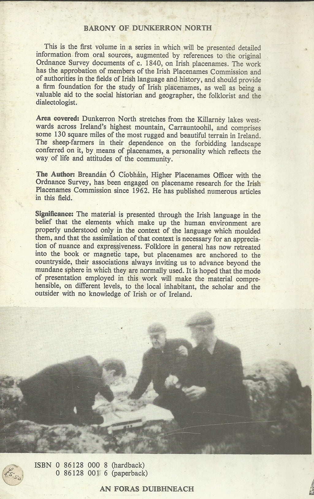 Toponomia Hiberniae I: Barony of Dunkerron North/Barúntacht Dhún Ciaráin Thuaidh