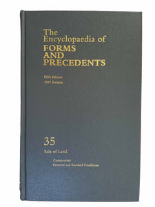 The Encyclopaedia of Forms and Precedents, Fifth Edition, 1997 Reissue: Vol 35 - Sale of Land (Commentary, Protocol and Standard Conditions)