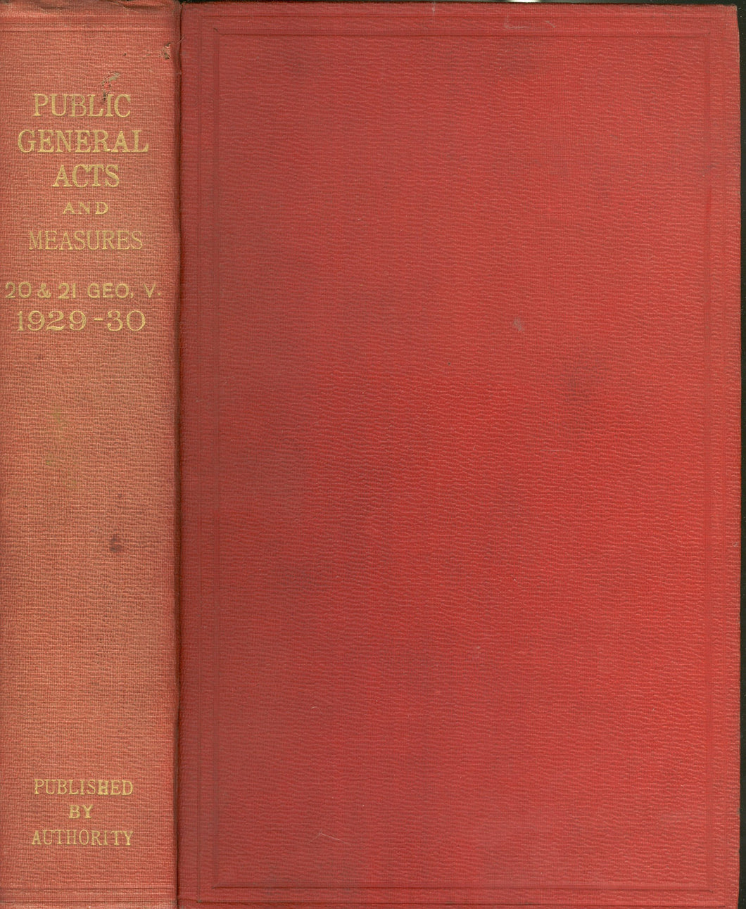 Public General Acts and Measures 20 & 21 Geo V. 1929-30