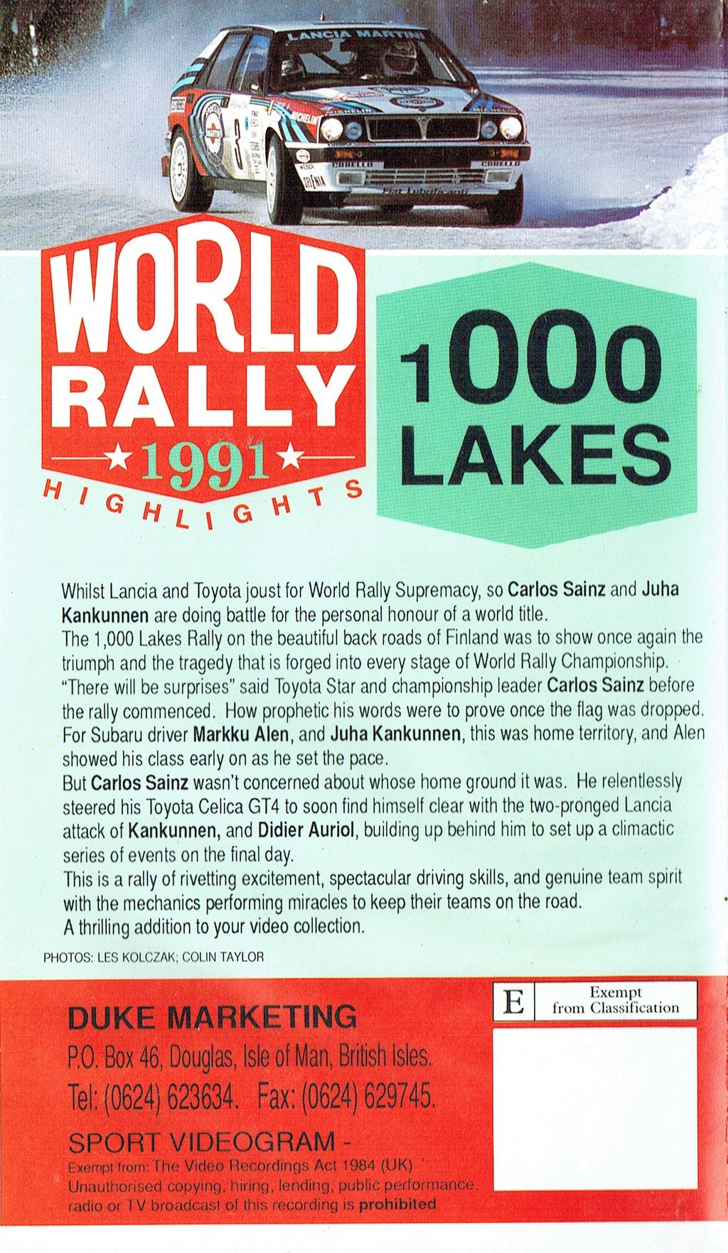 World Rally 1991 Highlights: 1000 Lakes, Round 9 - World Rally Championship (WRC). Duke Videos [VHS]