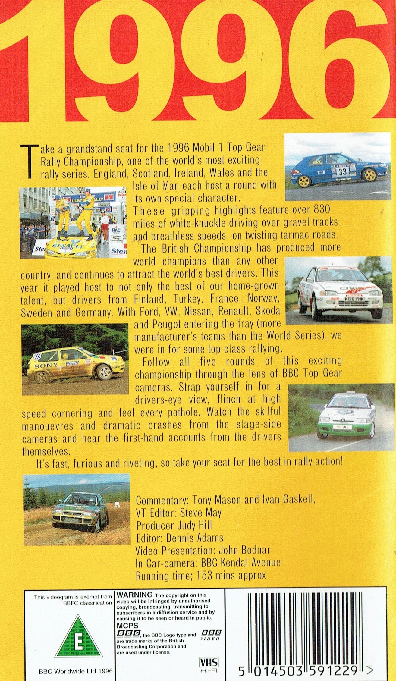 RAC British Rally Championship 1996 - Mobil 1/Top Gear [VHS]