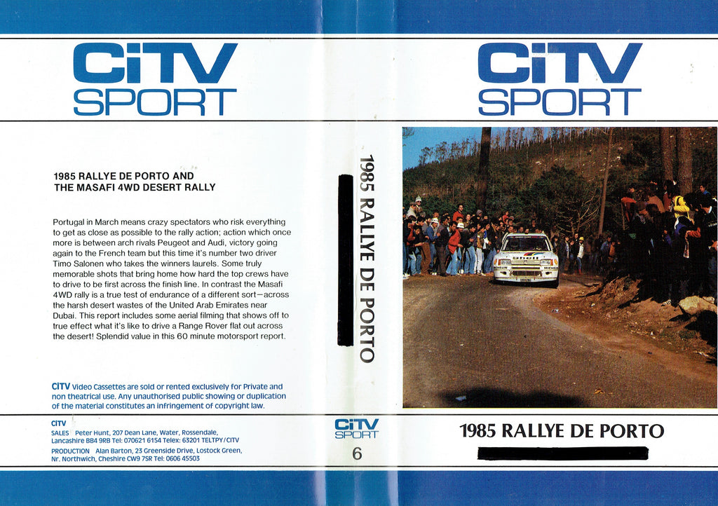 1985 Rallye de Porto - Rally Portugal: CiTV Sport 6 - World Rally Championship [VHS]